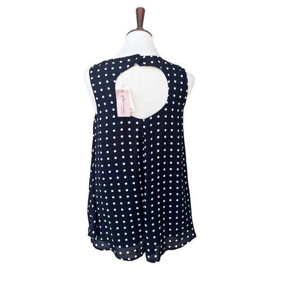 Philosophy Apparel Womens Printed Keyhole Swing Sleeveless Blouse Size S - Picture 2 of 16